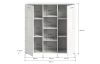 Vysoká skrinka s priehradkami Prego, 110 cm, biely lesk