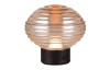 LED stolná lampa nabíjacia Earl 14 cm, jantarové sklo