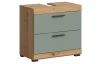 Kúpeľňová skrinka pod umývadlo Scout, dub artisan/šalviovo zelená, zásuvky