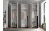 Šatníková skriňa so zrkadlami Kevo, 270 cm, béžová kašmír