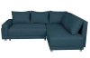 Rohová sedacia súprava Beate, tmavá modrá látka, pravý roh