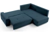 Rohová sedacia súprava Beate, tmavá modrá látka, pravý roh