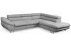 Rohová sedacia súprava Fabio, svetlo šedá látka, pravý roh