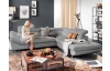 Rohová sedacia súprava Fabio, svetlo šedá látka, pravý roh
