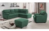 Rohová sedacia súprava Nebolo, zelená látka, pravý roh