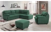 Rohová sedacia súprava Nebolo, zelená látka, pravý roh