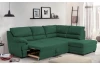Rohová sedacia súprava Nebolo, zelená látka, pravý roh