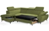 Rohová sedacia súprava Gisele, zelená látka, ľavý roh