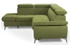 Rohová sedacia súprava Gisele, zelená látka, ľavý roh