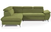 Rohová sedacia súprava Gisele, zelená látka, ľavý roh