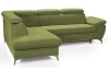Rohová sedacia súprava Gisele, zelená látka, ľavý roh