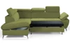 Rohová sedacia súprava Gisele, zelená látka, ľavý roh