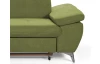 Rohová sedacia súprava Gisele, zelená látka, ľavý roh