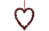 Závesná dekorácia Srdce s omrznutými bobuľami 25 cm, červené