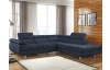 Rohová sedací souprava Lotos, tmavomodrá látka, pravý roh