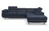 Rohová sedací souprava Lotos, tmavomodrá látka, pravý roh