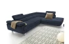 Rohová sedací souprava Lotos, tmavomodrá látka, pravý roh