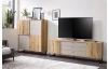 Široká TV skrinka Cube, dub evoke / pieskovo šedá