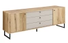 Široká TV skrinka Cube, dub evoke / pieskovo šedá
