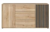 Široká komoda Arank 163 cm, dub mauvella/čierna