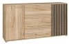 Široká komoda Arank 163 cm, dub mauvella/čierna
