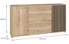 Široká komoda Arank 163 cm, dub mauvella/čierna