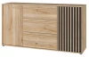 Široká komoda Arank 163 cm, dub mauvella/čierna