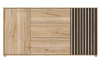 Široká komoda Arank 163 cm, dub mauvella/čierna