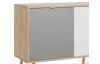 Široká komoda Cuba, dub/biela/šedá/petrolejová