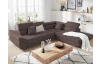 Rohová sedacia súprava Fabio, hnedá espresso látka, pravý roh
