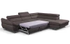 Rohová sedacia súprava Fabio, hnedá espresso látka, pravý roh