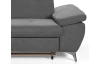 Rohová sedacia súprava Gisele, stredne šedá látka, ľavý roh