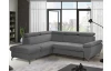 Rohová sedacia súprava Gisele, stredne šedá látka, ľavý roh