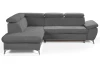Rohová sedacia súprava Gisele, stredne šedá látka, ľavý roh