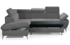 Rohová sedacia súprava Gisele, stredne šedá látka, ľavý roh