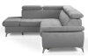 Rohová sedacia súprava Gisele, svetlo šedá látka, ľavý roh