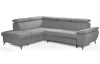 Rohová sedacia súprava Gisele, svetlo šedá látka, ľavý roh