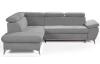Rohová sedacia súprava Gisele, svetlo šedá látka, ľavý roh