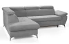 Rohová sedacia súprava Gisele, svetlo šedá látka, ľavý roh