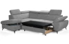 Rohová sedacia súprava Gisele, svetlo šedá látka, ľavý roh