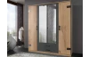 Šatníková skriňa so zrkadlami Cork, 180 cm, doskový dub/grafit