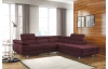 Rohová sedacia  súprava Lotos, vínovo červená látka, pravý roh