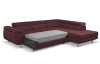 Rohová sedacia  súprava Lotos, vínovo červená látka, pravý roh