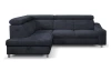 Rohová sedacia súprava Brico, tmavomodrá látka, ľavý roh