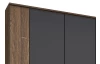 Šatníková skriňa Bernau, 226 cm, dub stirling/šedá, otočné dvere