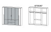 Šatníková skriňa Bernau, 226 cm, dub stirling/šedá, otočné dvere