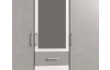 Šatníková skriňa so zrkadlom Click, 135 cm, biela/šedý betón
