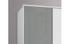 Šatníková skriňa so zrkadlom Click, 135 cm, biela/šedý betón