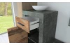 Komoda Askon, tmavý beton/vintage optika dreva
