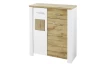 Úložná komoda/ botník Materio, dub/biela